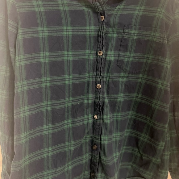 J. Crew Navy and Green Plaid Shirt - Picture 4 of 8